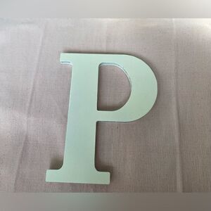 “P” Uppercase Letter White MDF Wood Wall Decor EPC Monogram Initial